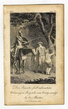 Don Quixote&#39;s First Adventure Releasing a Boy  Copper Plate Engraving 1792 - £69.84 GBP