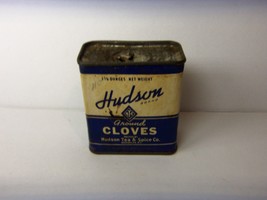 Vintage Hudson Brand Ground Cloves Cardboard &amp; Metal Spice Tin - £11.88 GBP