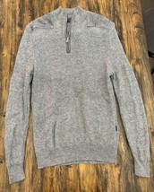 Vineyard Vines Sweater Womens Large Gray Wool Cashmere Leather Shoulder ... - $19.79
