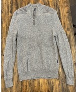 Vineyard Vines Sweater Womens Large Gray Wool Cashmere Leather Shoulder ... - $19.79