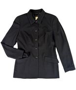 J.Crew Black Tailored Jacket Womens 6 Button Front Polyester Lined workwear - $29.99