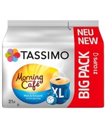 TASSIMO MORNING Cafe Mild &amp; Smooth -Coffee Pods -XL 21 pods-FREE SHIPPING - £16.30 GBP