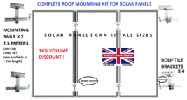 2 x 2.5m Rails Roof Bracket Hooks Complete Solar Panel Mounting Roof fit... - $2,229.26 MXN