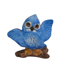Blue Bird Figurine Miniature Blue jay Mini Little Porcelain Figure 1 inch - £11.90 GBP