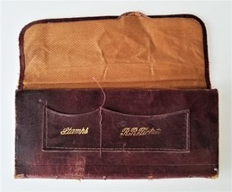 1800s Antique Victorian Leather Wallet Billfold Stamp Rr Railroad Ticket Holder - £54.55 GBP