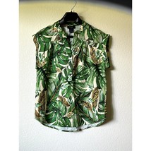Rachel Rachel Roy Tropical Button Front Shirt S NWT | Green Yellow Sleev... - $32.00