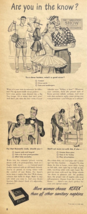 Kotex Sanitary Napkins Are You In The Know Vintage Print Ad 1948 - $16.35