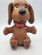 1982 Ideal Rub A Dub Doggie Brown Puppy Bath Toy With Swivel Head Collectible - £24.01 GBP