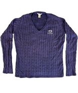Fairway &amp; Greene Bandon Dunes Women&#39;s Cable Knit Pima Cotton Sweater Pur... - $32.99