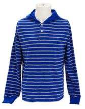 Chaps Youth Boy&#39;s XL Blue White Stripe Long Sleeve Hooded Shirt - $29.69