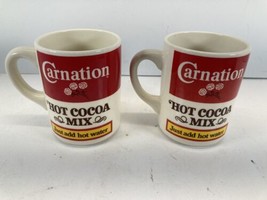 Carnation Hot Cocoa Mix Ceramic Coffee Mug/Cup Lot Of 2 - £10.22 GBP