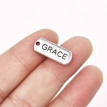 Grace Charms Antiqued Silver Word Charms Religious Pendants Jewelry Tags 5pcs - £2.83 GBP