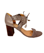 Sundance Womens Bronze Metallic Leather Braided Tie Heel Sandal Size 9.5... - $808.46 MXN