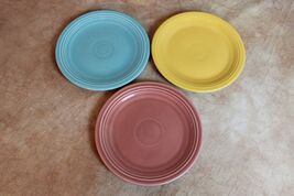 VTG FIESTAWARE 1940s SET OF 3 BREAD PLATES MARIGOLD, BLUE &amp; GREEN DH2399b - $305.73 MXN