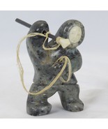 B Amos Indigenous Hunter Native Art Signed Carved Stone Alaska Aleut Eya... - $5,511.08 MXN