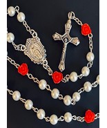 Red Rose Rosary Necklace Urn - $54.63 CAD+