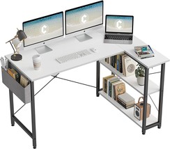 CubiCubi 55 Inch Small L Shaped Computer Desk with Storage Shelves Home Office - £124.69 GBP