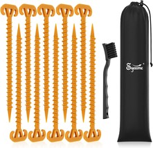 Tent Stakes 10 Piece Pack Spiral Anchor Stakes With Brush And Bag, On The, Etc. - £33.12 GBP