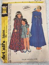 McCalls 3805 Childs &amp; Girls Robe Sewing Pattern Size 8 1973 Extra Carefr... - $4.80