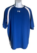 UNDER ARMOUR Men&#39;s Short Active T-Shirt Blue White XL - $6.92