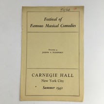 1942 Festival of Famous Musical Comedies Carnegie Hall Joseph Tushinsky - £14.85 GBP