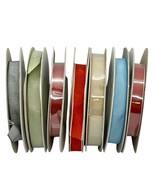 Mixed Ribbon Rolls Taffeta &amp; Organdy Lot 3/8&quot;-1&quot; Width Various Colors LOT - $46.08 CAD