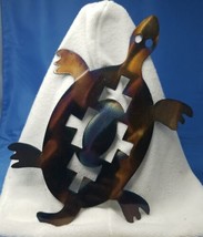 Metal Turtle Wall Art Hanging 12&quot; X 8&quot; Brown Glossy Home Decoration - £15.26 GBP