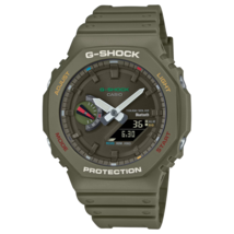 Casio G-Shock Analog Digital Resin Bluetooth Khaki Green Watch GA-B2100FC-3 - £106.69 GBP