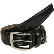 Men Genuine Leather Belt PIERO ROSSI Turkey Soft Full Grain Stitched #137 Black image 6