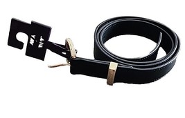 Ava &amp; Viv™ ~ Women&#39;s 1X ~ BLACK ~ Solid Pattern Belt ~ Gold Square Buckle - $14.96