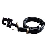 Ava &amp; Viv™ ~ Women&#39;s 1X ~ BLACK ~ Solid Pattern Belt ~ Gold Square Buckle - $20.46 CAD