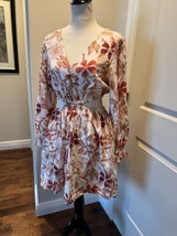 Sam Edelman Cream Floral Print Dress SZ L NWT - $68.31