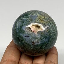 237.6g, 2.2&quot;(56mm), Natural Moss Agate Sphere Ball Gemstone @India, B22424 - £22.51 GBP