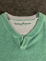 Tommy Bahama Sweater Green Gray V Neck Reversible Long Sleeve Cotton Men&#39;s Large - £19.73 GBP
