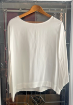 Violet &amp; Claire Womens White 3/4 Sleeve Gold Back Zip Round Neck Blouse ... - $11.83
