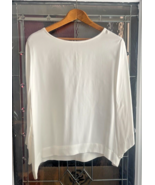 Violet &amp; Claire Womens White 3/4 Sleeve Gold Back Zip Round Neck Blouse ... - $16.06 CAD