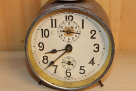 Antique Peg Leg Tin Can Wurttemburg Alarm Clock ~ Black Forest ~ Runs - £39.71 GBP