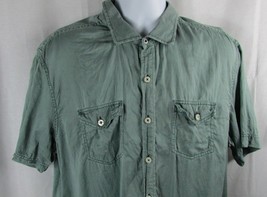 Tommy Bahama solid Green Men&#39;s short Sleeve Shirt XL button down front  - $15.58