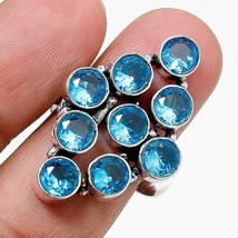 London Blue Topaz Gemstone Handmade Fashion Ethnic Ring Jewelry 9" SA 5856 - £5.18 GBP