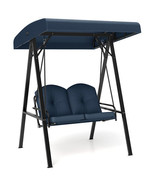 2-Person Outdoor Porch Swing with A-Shaped Metal Stand and Adjustable Ca... - $362.79 CAD