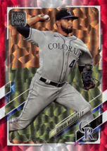2021 Topps Red Foil #424 German Marquez Colorado Rockies SN 061/199 ⚾ - £1.77 GBP