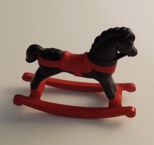 Image 1 of The Littles Rocking Horse Mattel Red Black 1980s Vintage Replacement Doll Piece