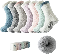 Fuzzy Socks with Grips Plush Sleep Cozy Winter Soft Hospital Fluffy Sock... - €32,27 EUR