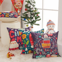18x18in Cute Cartoon Christmas Throw Pillow Cover Pillow Case Sofa Cushion Cover - £8.01 GBP