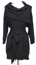 STELLA MCCARTNEY Black Tunic Knit Sweater Wool Short Sleeve Snaps Sz 38 - £219.71 GBP