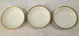 Vtg Lot of 3 Vintage PMS Paul Muller Turin Bavaria Saucers White With Gold Trim - £19.63 GBP