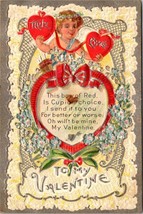 To My Valentine - This Bow of Red, Is Cupid&#39;s Choice... Vintage Posted Postcard - £11.38 GBP