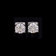 Natural Moissanite D Color Stud Earrings for Women Round 0.5ct 1ct S925 Sterling - £88.00 GBP