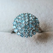 Madagascar Paraiba Apatite Cluster Ring in Platinum Over Sterling, 2 ctw, Size 7 - £43.06 GBP
