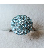 Madagascar Paraiba Apatite Cluster Ring in Platinum Over Sterling, 2 ctw... - £43.21 GBP